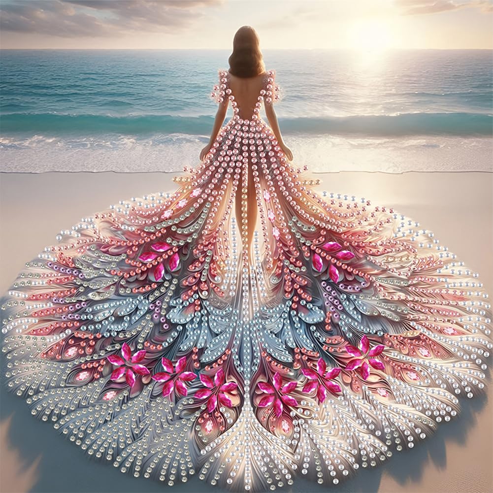 Diamond Art Painting Kits for Adults,5D Special Shape Diamond Painting Kits, Crystal Rhinestones Diamond and Crafts Adults for Home Decor(Lady) 11.81x11.81inch