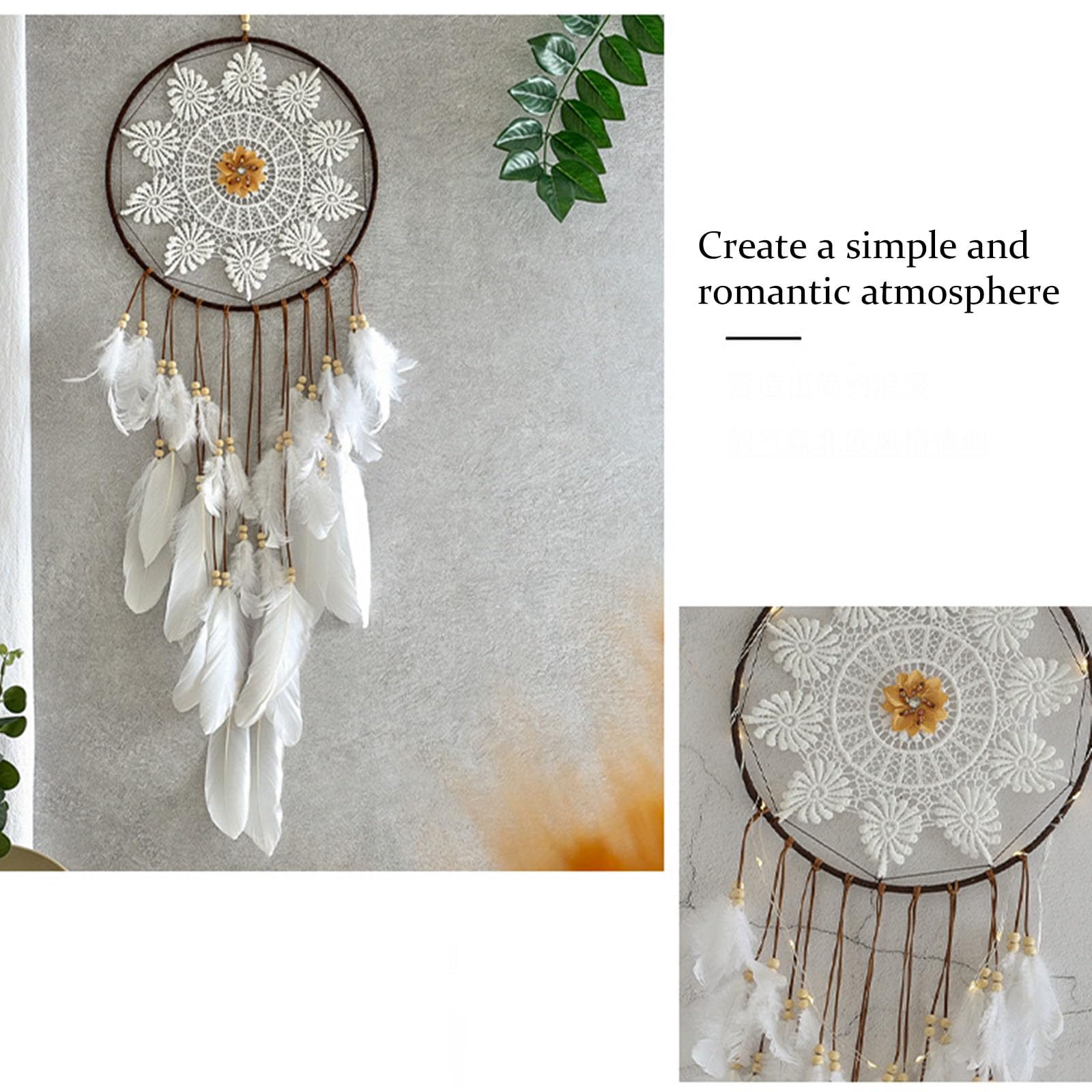 Hecho a Mano Estilo Boho Dream Catcher Feather Tassel Decoración Tejido Wall Hanging Home Decor Dormitorio Living Room Wedding Party, decoración de Coches Adecuado para Todos los Grupos