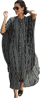 swimsuit cover up Black&White caftan caftans Women's Vneck short Sleeve kaftan dresses with pocket Caftans