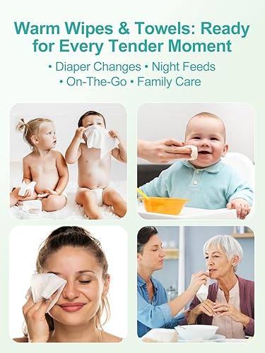 Miniatura 6 de Calentador de toallitas para bebés, dispensador de toallitas de mayor capacidad, calentador de toallitas de pañales con luz nocturna, interruptor de