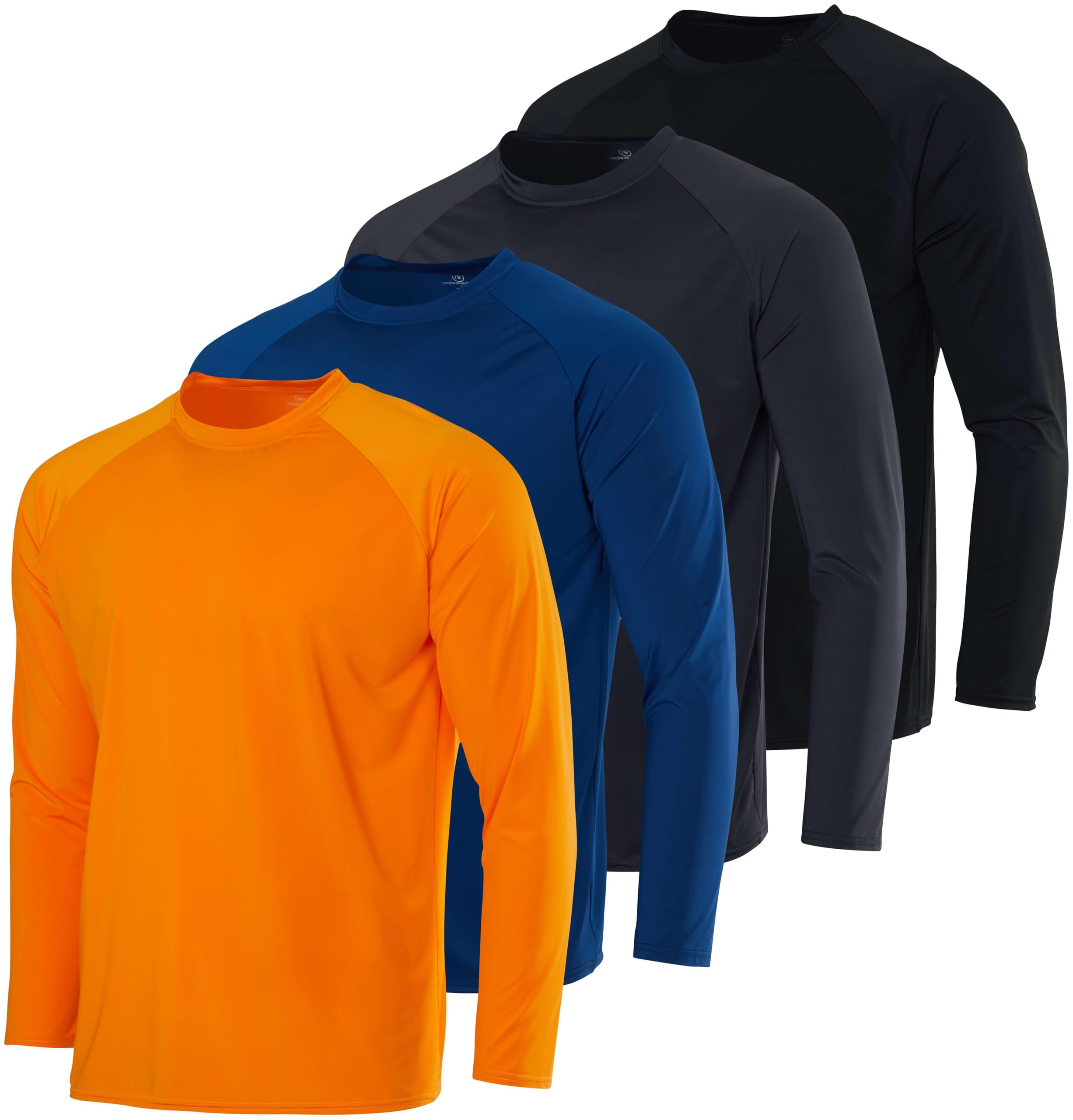 Real Essentials 4-Pack: Boys Long Sleeve Rash Guard Shirt Swimwear UPF Sun Protection Surf Top Swim Suit