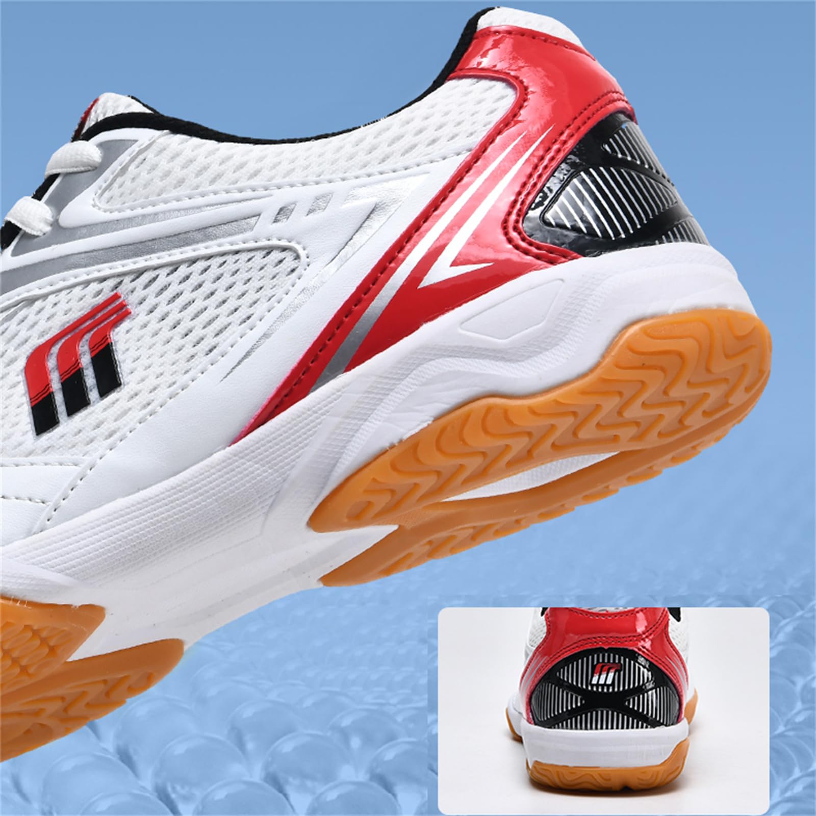 JiuQing Zapatillas De Tenis De Mesa Hombre Zapatillas De Tenis De Bádminton para Mujer Zapatillas De Entrenamiento Ligeras Antideslizantes para Interior