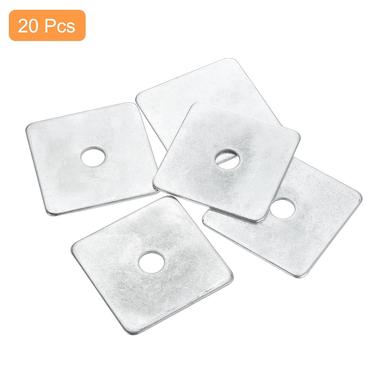 uxcell 20pcs M16x80x2.5mm Square Plate Bearing Washers Carbon Steel Plate Square Plate Washers Flat Pad Spacer Gasket for Hardware Fastener