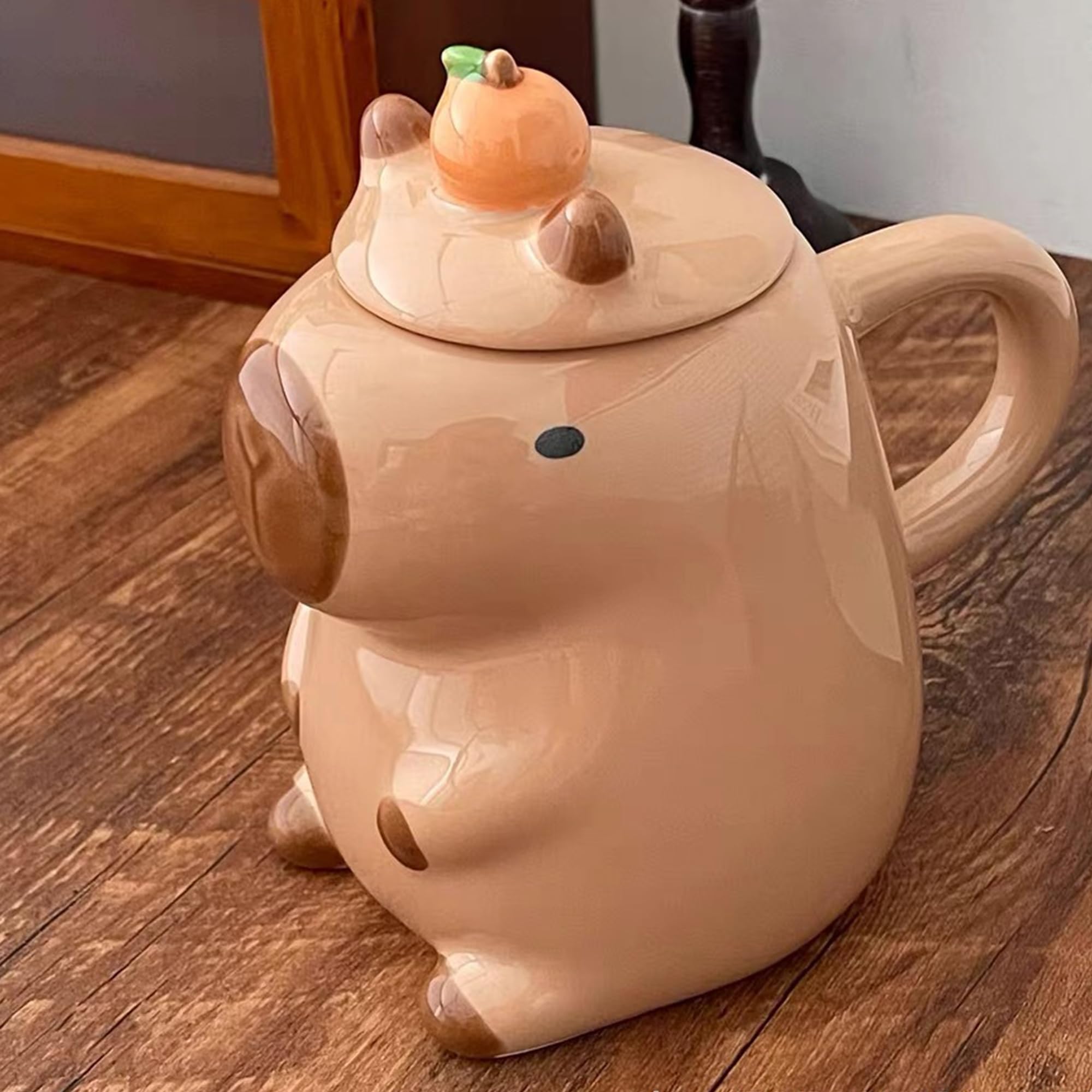 Disoza 450 ml kubek Capybara Słodkie kubki Kubek do kawy Prezent urodzinowy Kubek do herbaty z pokrywką Kubek do kawy dla dziewczyny Kobiety
