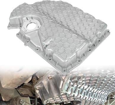LEAPTREND 06K103600R Aluminum Lower Engine Oil Pan Compatible with 2014-2023 VW Arteon/Golf/GTI/Passat/Bee-tle/Tiguan/Jetta, 2015-2023 Au-di A3/A3 Quattro/A3 Cabriolet/Q3/Q3 Quattro/TT/TT Quattro