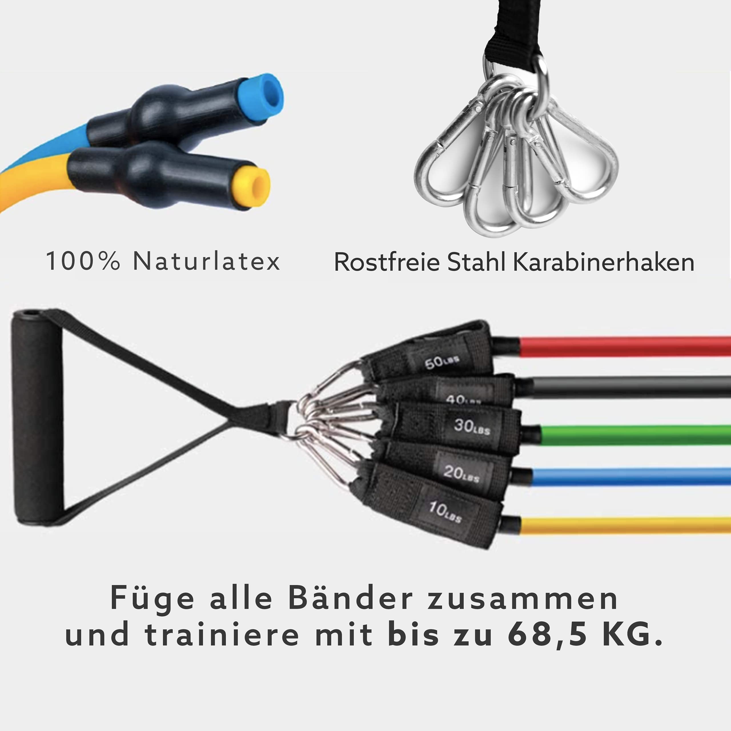 Vipele Set Fasce Elastiche 11 Pezzi - Home Gym Portatile Per Bodybuilding - Foto 2