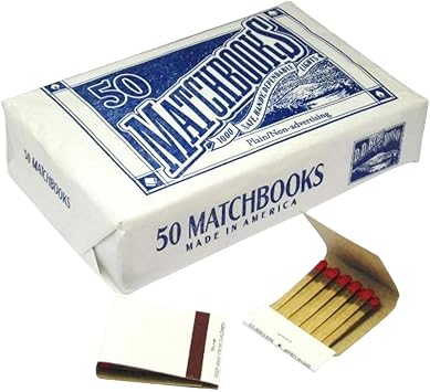 D.D Bean&sons 50 Matchbook Box, White, Adult, 1000 Matches