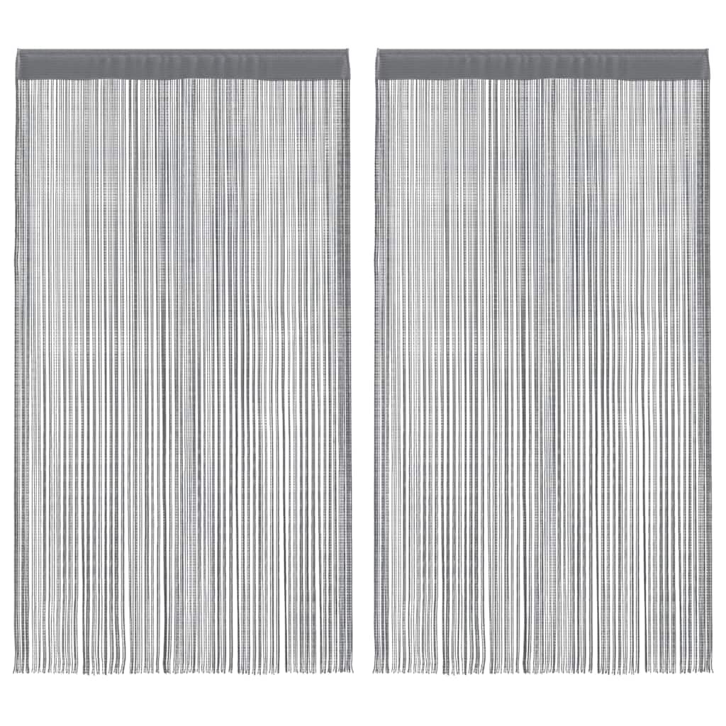 SYDE Zasłony sznurkowe 2 szt. Antracyt 140 x 250 cm