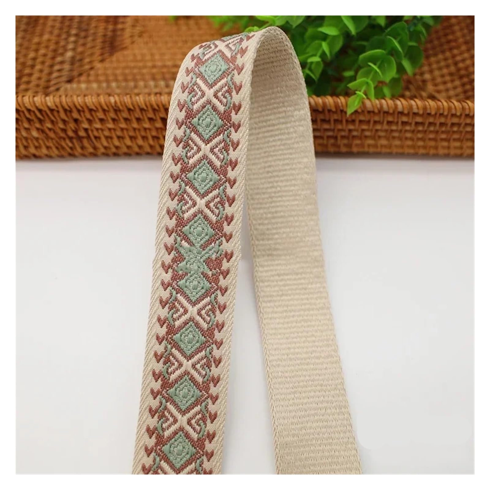 1-5Meters 38/50mm Jacquard Webbing Tape 1.8mm Thick Bags Strap Ribbon Band for Sewing Clothing Luggage Belt Material Accessories(T0469-38mm,3Meters)