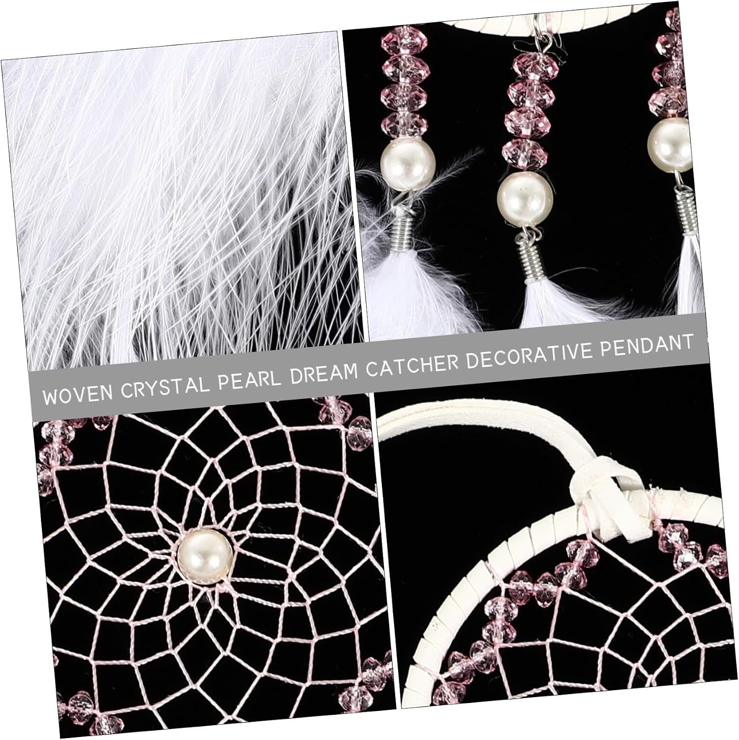 Amosfun 1pc Handmade Dream Catcher Pendant Crystals and Wall Art Decoration for Bedroom and Living Space Creative Hanging Decor for Showers and