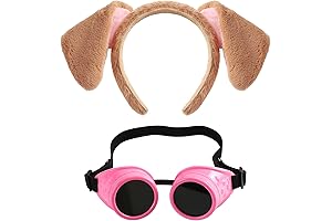 Brown Dog Ears Headband with Goggles