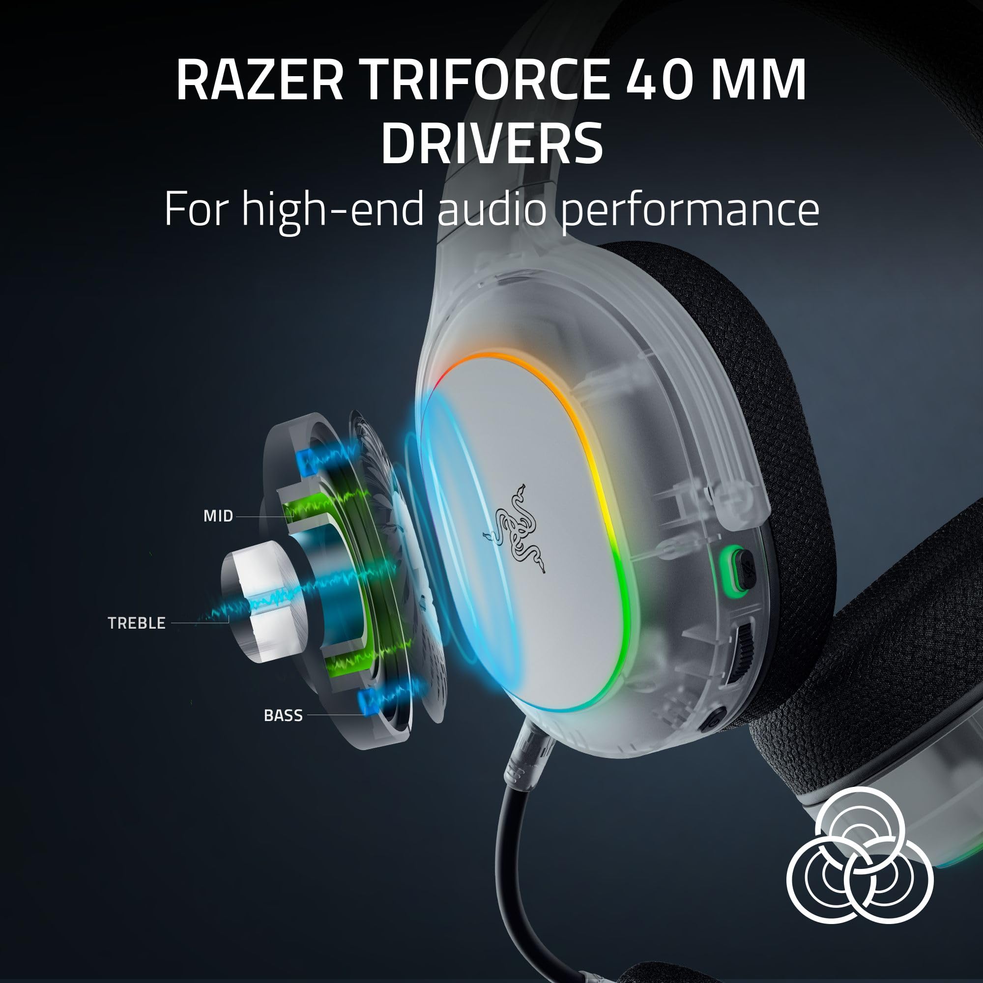 Razer Barracuda X Chroma - Cuffie wireless da gaming: 2,4 GHz wireless e Bluetooth, leggere, RGB, driver da 40 mm, microfono cardioide, batteria da 70 ore, per PC, Mac, PS5, Switch 2, smartphone