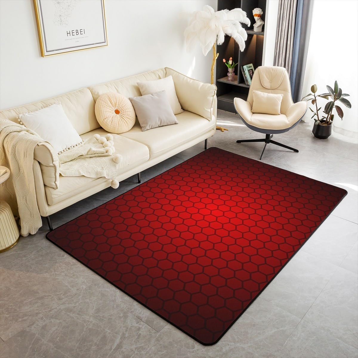 Tapis en flanelle géométrique 120x160 cm Netto pour chambre d'ado et salon
