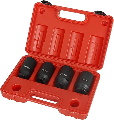 Miniatura 8 de Juego de dados de impacto de 35 piezas, 1/2 pulgada, tamaño métrico de 6 puntos, 0.315-1.260 in, juego de llaves de impacto de tuerca de eje