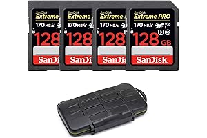 Sandisk Extreme Pro 128GB SDXC Card 4-Pack with Case