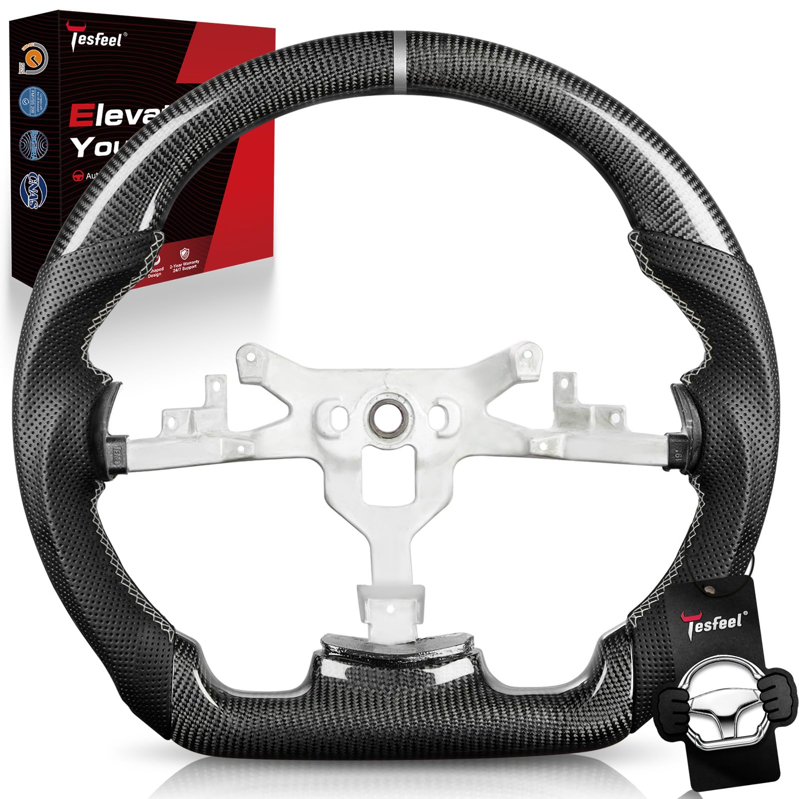 Steering Wheel for Chevy Corvette C6 2006-2011,Real 3K Carbon Fiber