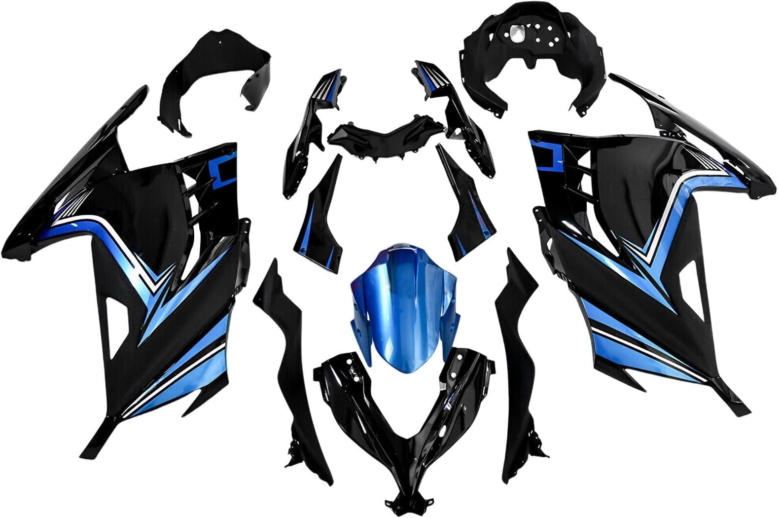 ABS Plastic Blue Black Fairing Kit for Kawasaki EX300R 2013-2017 Ninja 300 NINJA300 2013 2014 2015 2016 2017 Injection Complete Fairings Bodywork Body Kit Body Frame