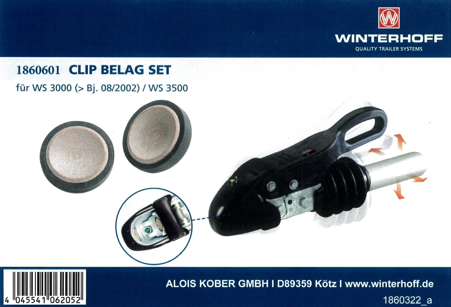 Winterhoff 6205 WS3000 Plaquette Frein Embrayage Anti-Étranglement BPW ALKO ISC