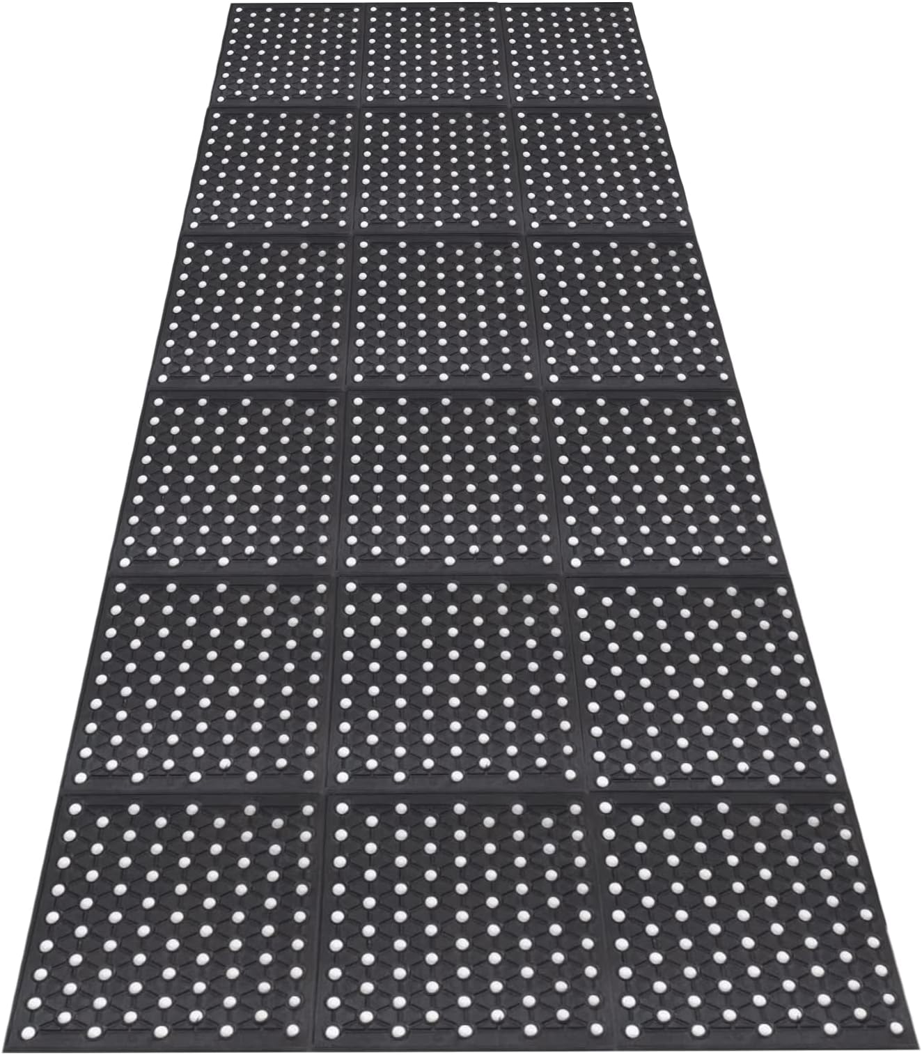 Nisorpa Large Outdoor Entrance Rubber Mats, 90cm x 210cm Rubber Drainage Mat Anti Fatigue Mat Non Slip Doormat with Drainage Hole Heavy duty Commercial Kitchen Floor Mat