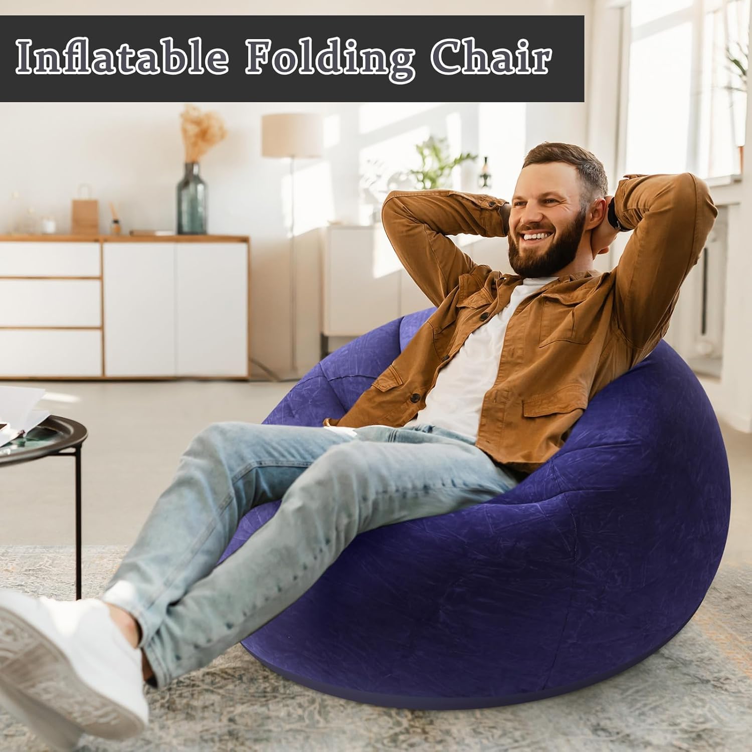 XIBO Spherical Sofa Lounge Chair Lazy Sit Folding Portable Inflatable Chair Suitable for Living Room, Bedroom, Balcony, Reading Room Use. 3