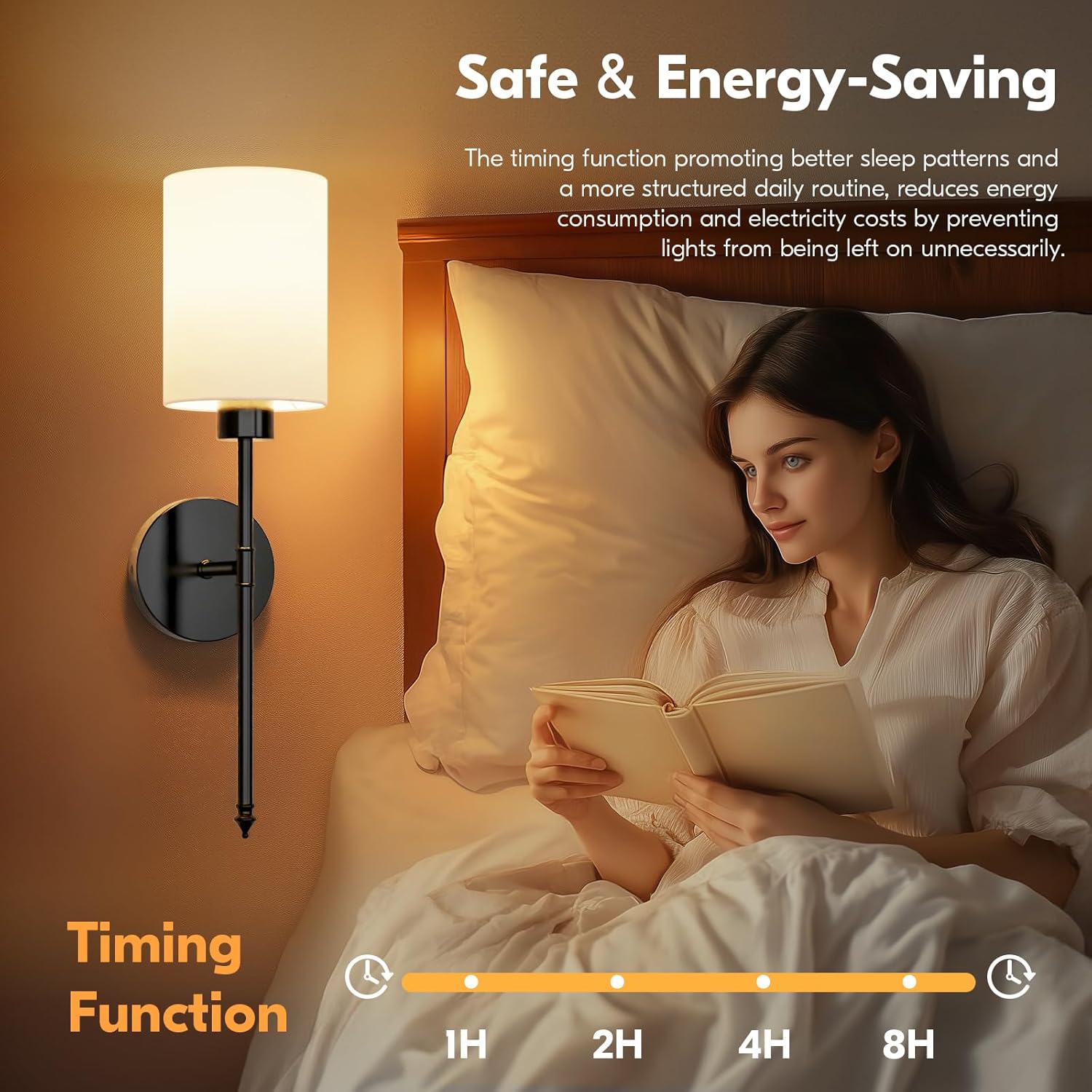 NIORSUN Battery Operated Wall Sconce Set of 2, Black Wireless Rechargeable Wall Lights with 5200mAh Dimmable Detachable Bulbs and Remote, 9 Colors Sconces Wall Decor for Bedroom Living Room Hallway