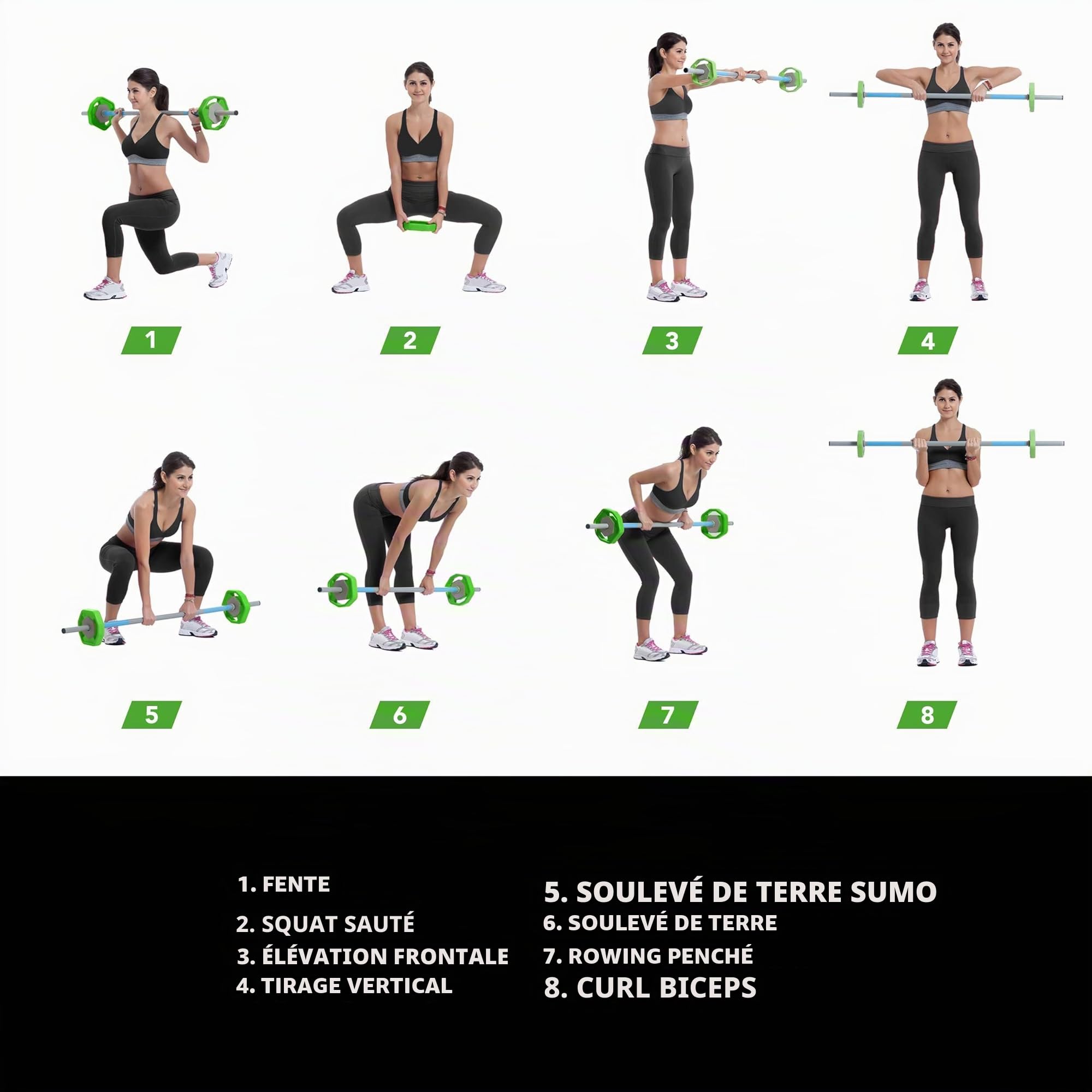 Tunturi set aerobic pump complet - 20 kg - barre 131 cm - Entraînement à la maison - gymnasium, fitness