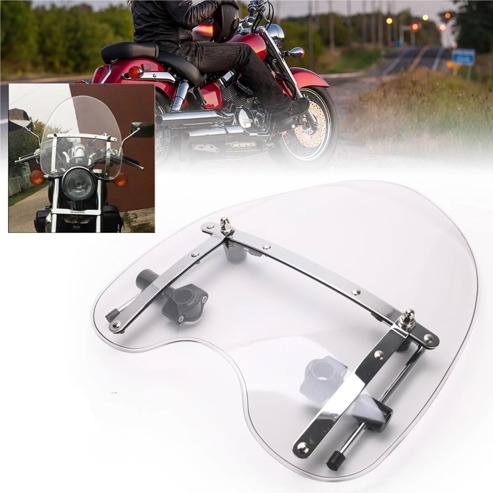 Motocicleta Deflector para Cruisers para Standards 1981-2015 Deflector De Parabrisas De Motocicleta Parabrisas De Humo