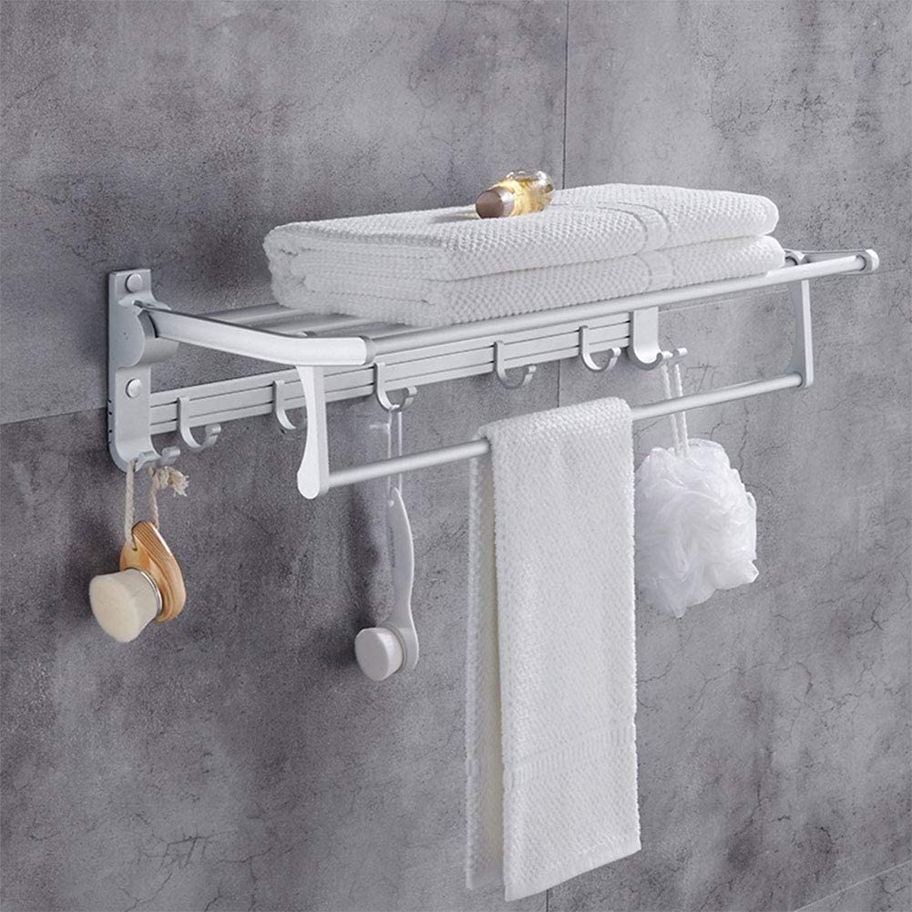 Étagère serviette murale pliable pour optimiser le rangement des petits bains
