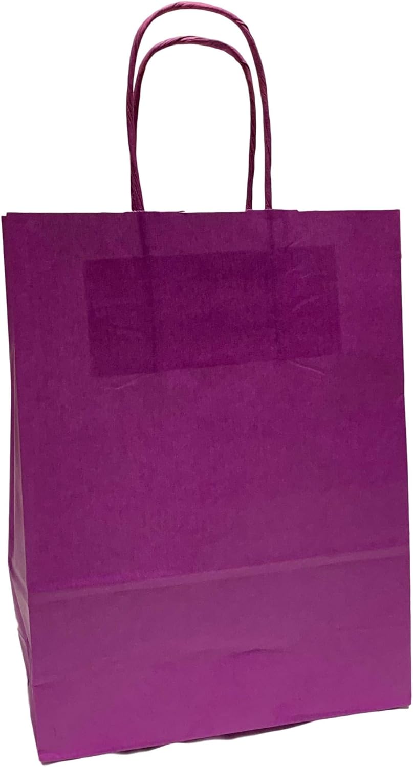purple paper bolsas with handles