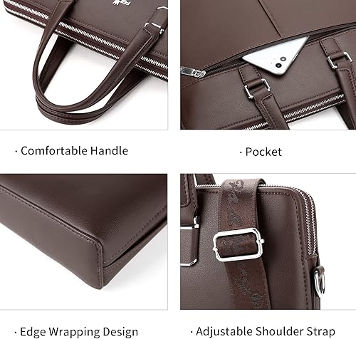Miniatura 6 de FSD.WG Bolsa de negocios Maletín de cuero Bolso de negocios para computadora portátil para hombres