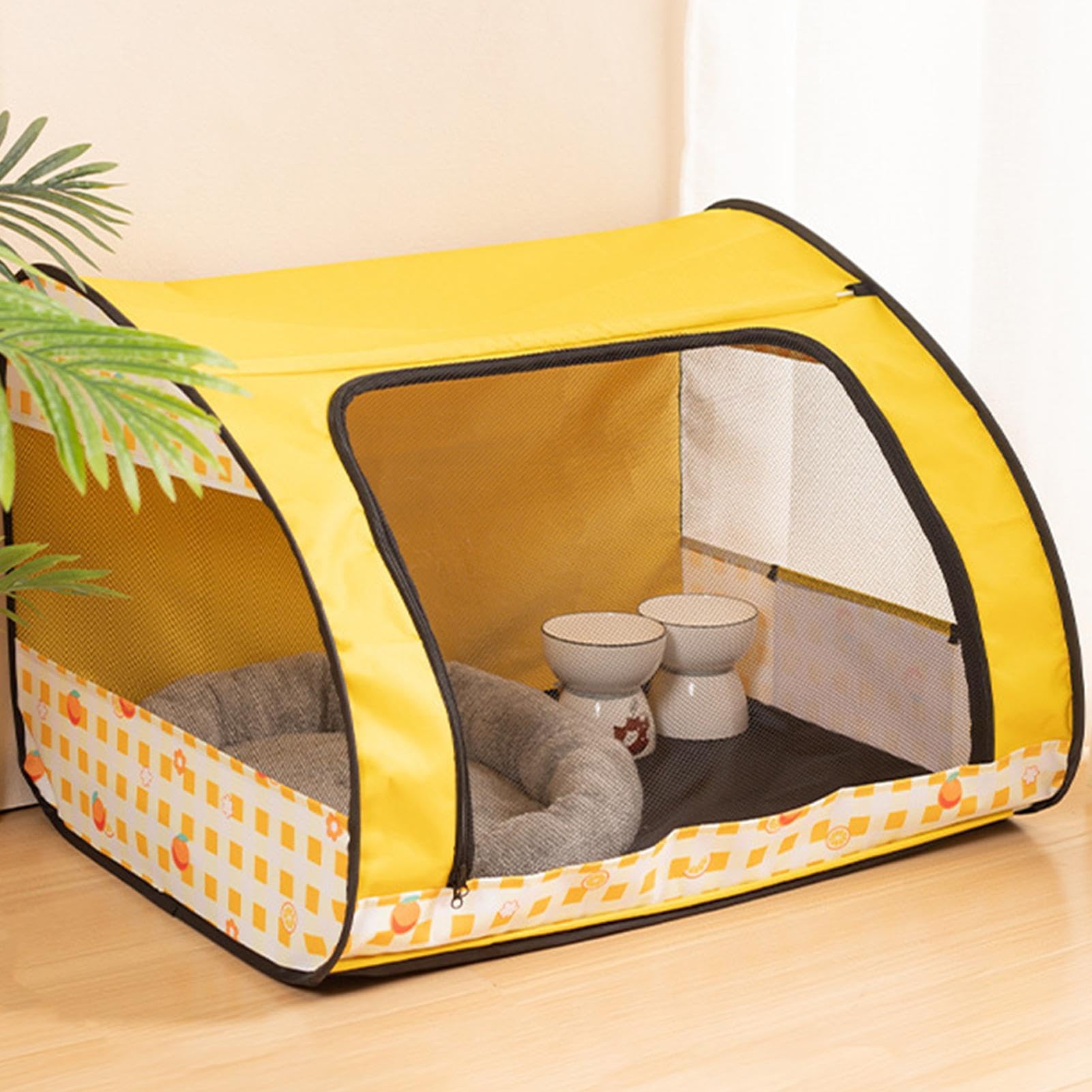 Katzenlaufstall Faltbar | Atmungsaktives Gehege Mit Abnehmbarem Dach