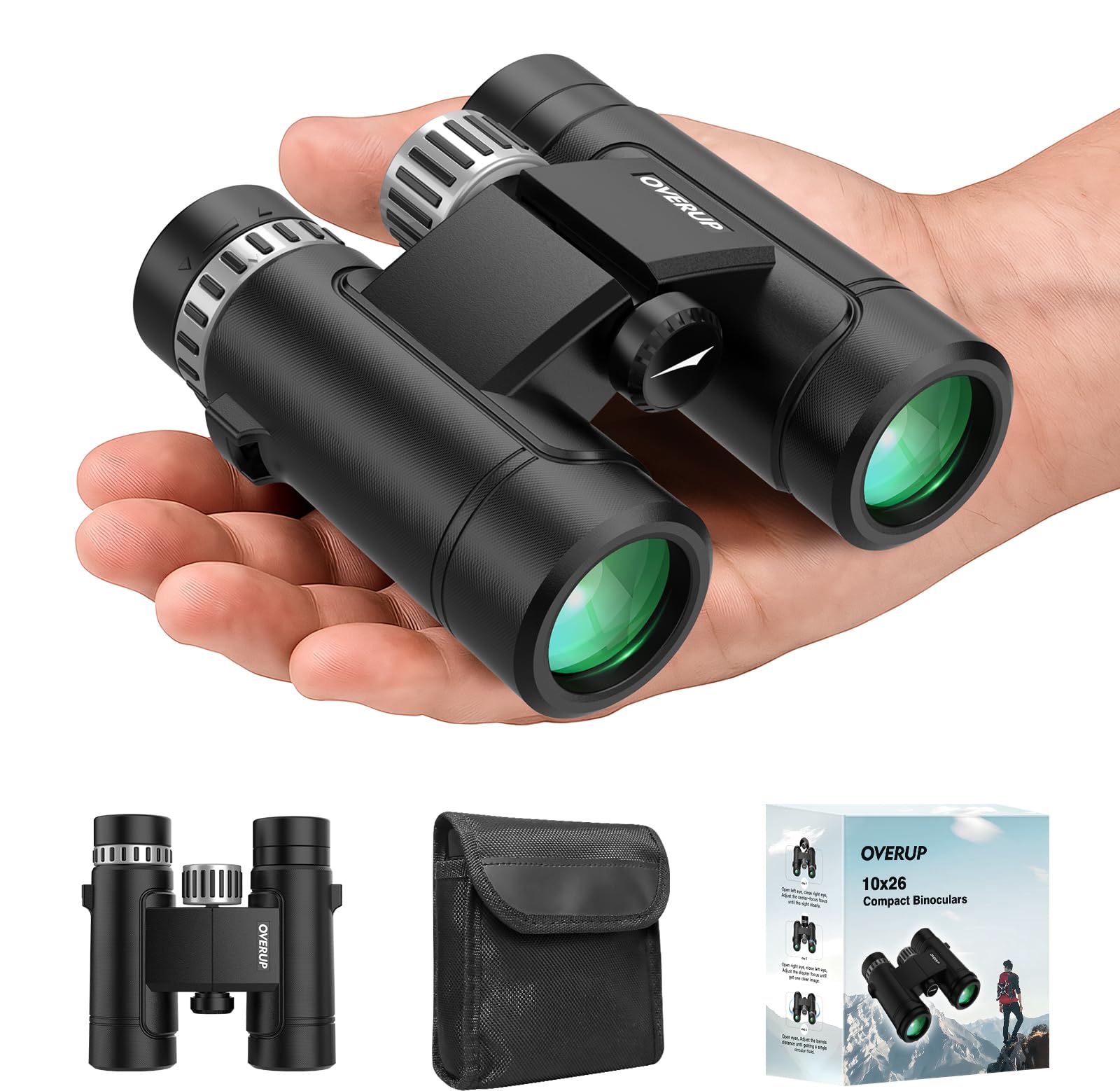 Binocolo Professionale Compatto 10x26, Prisma BAK4 e Lenti FMC Multistrato, Leggero e Impermeabile, per Birdwatching, Escursionismo, Viaggi e Concerti, Adatto ad Adulti e Ragazzi | Leggero e Impermeabile, per Birdwatching, Escursionismo, Viaggi e Concerti