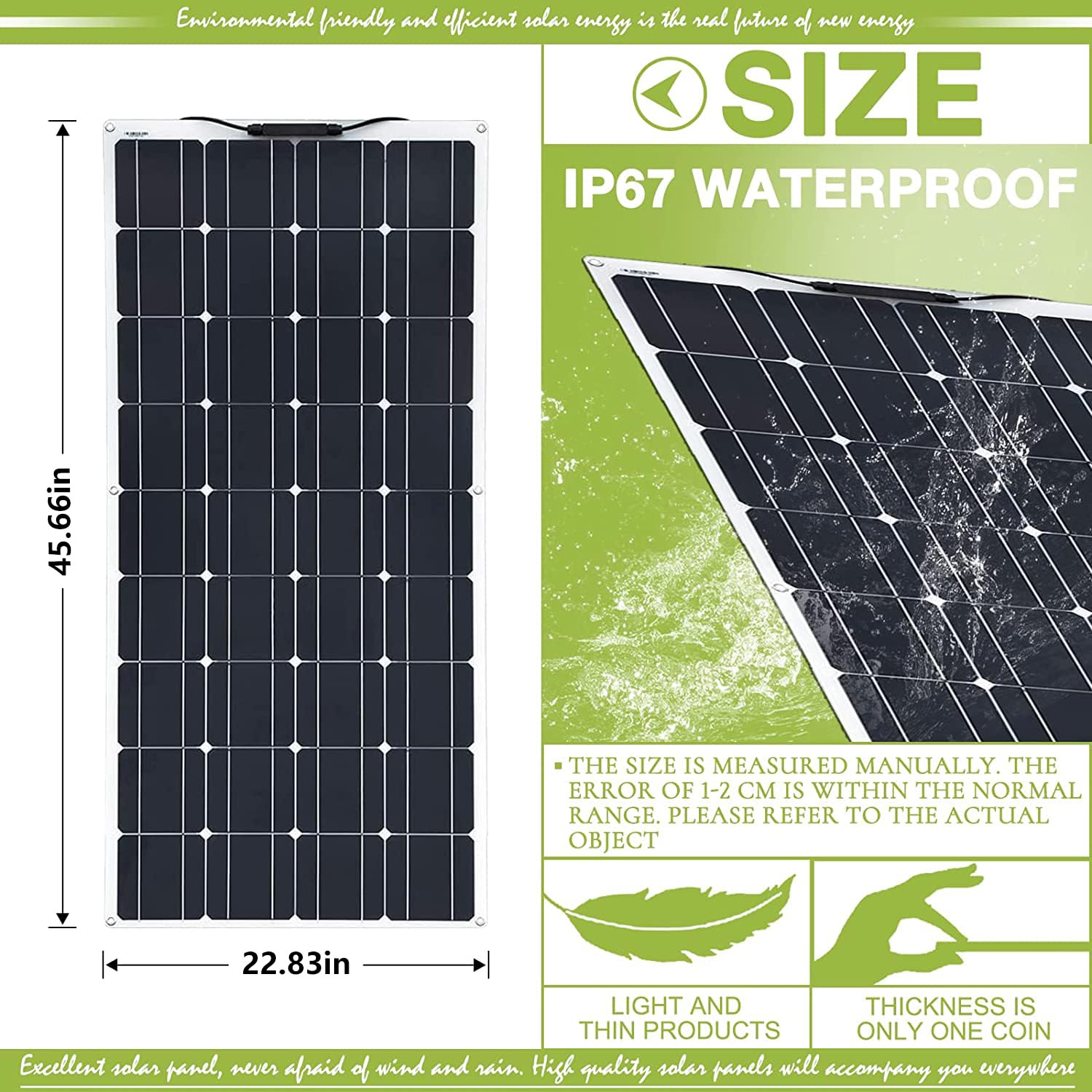 Elastyczny zestaw paneli słonecznych 1200 W, 2 x 600 W monokrystaliczne panele z kontrolerem ładowania 40 A do ładowania akumulatora 12 V/24 V, idealny do kampera, kampera, łodzi, jachtu, przyczepy i