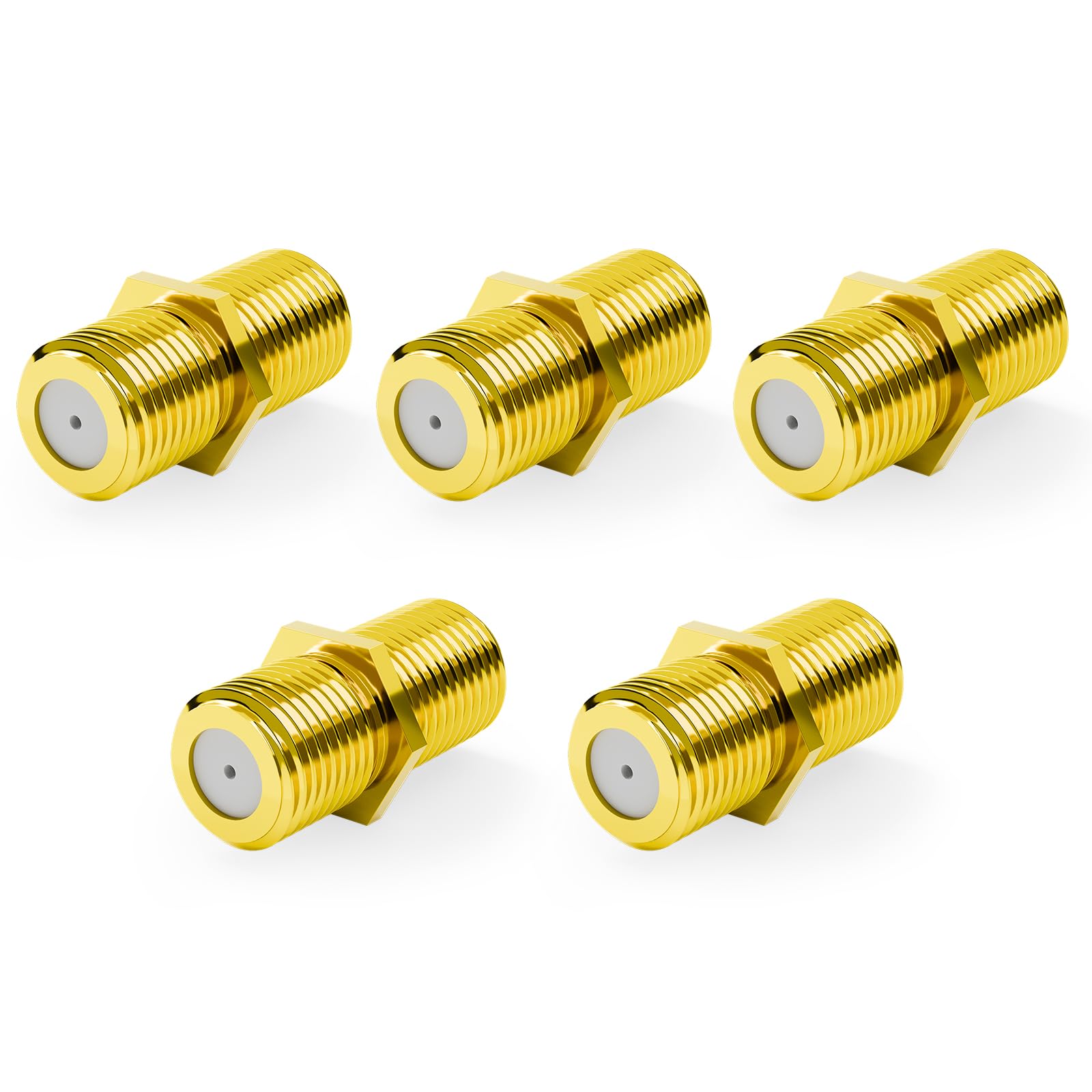 VCE 5 Connettori F Placcati Oro Per Cavo Coassiale RG6 – Adattatori Per SAT, 4K, Con Guarnizione Di Gomma