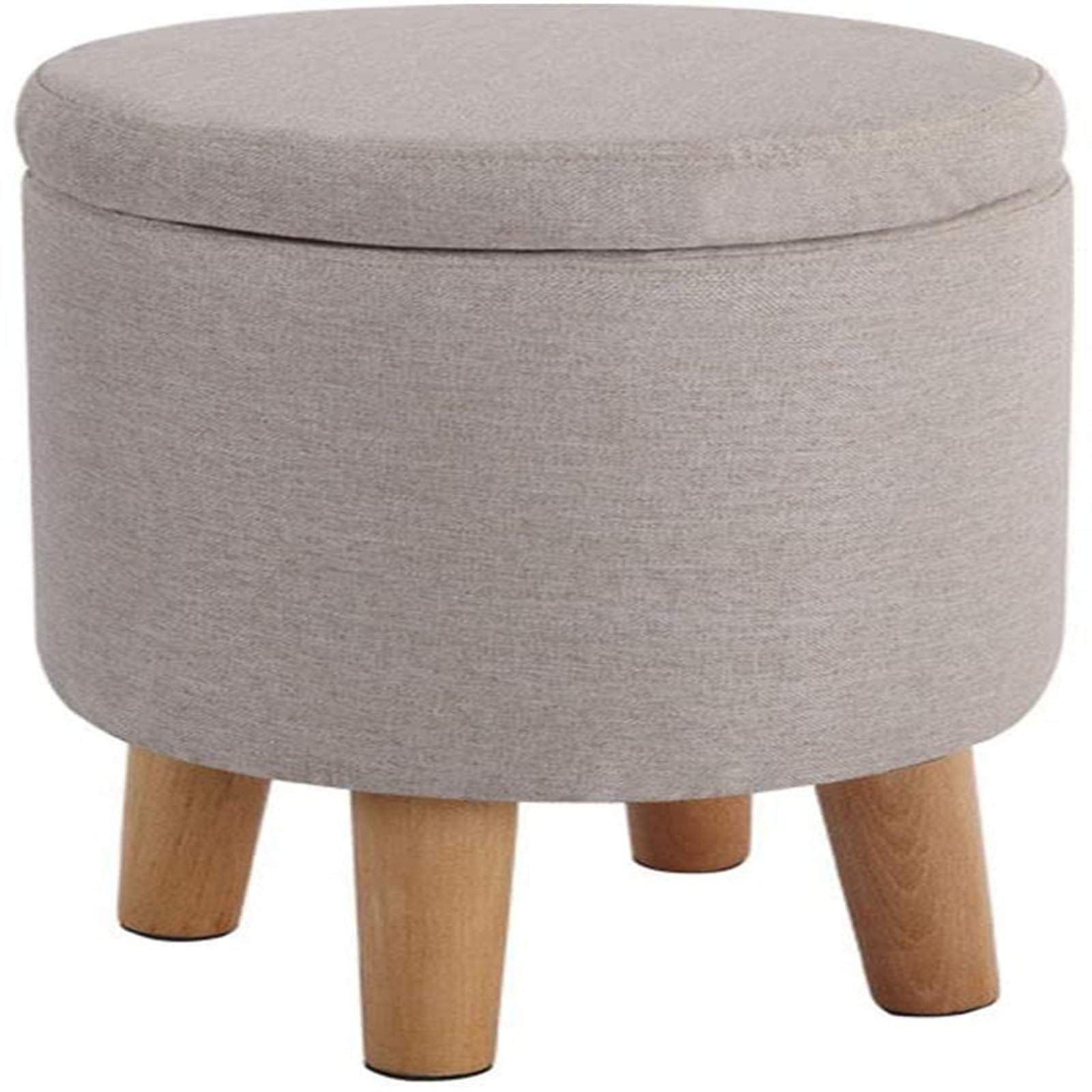 Repose-pieds haut de gamme en lin et pieds en bois naturel