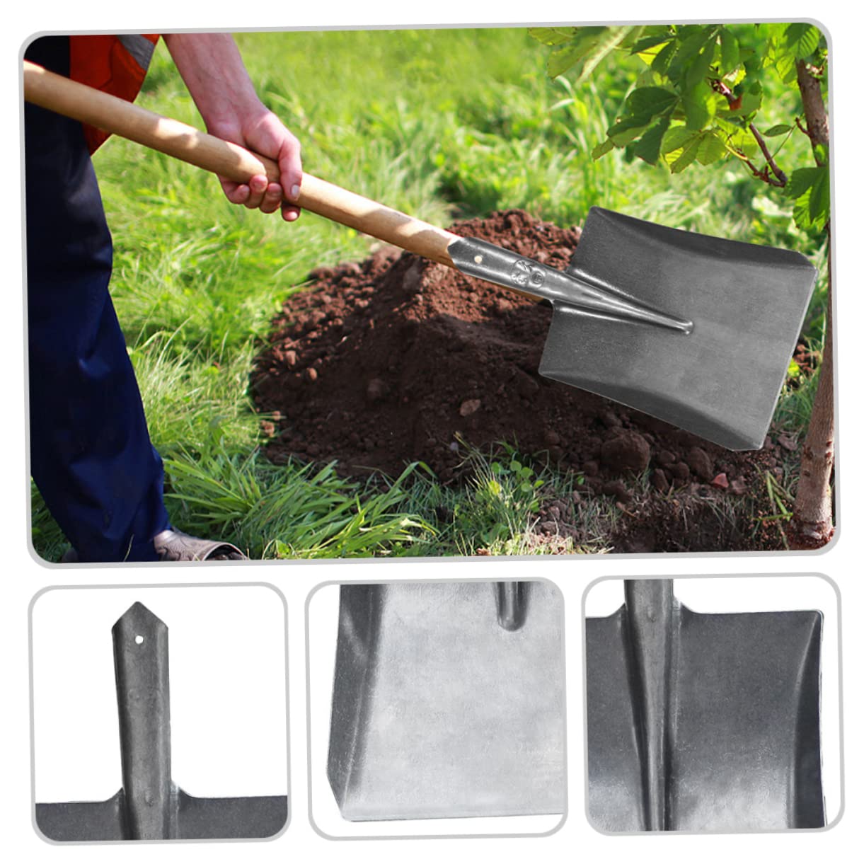 Gartenspaten aus Stahl für Gartenarbeiten und Pflanzen, Leicht