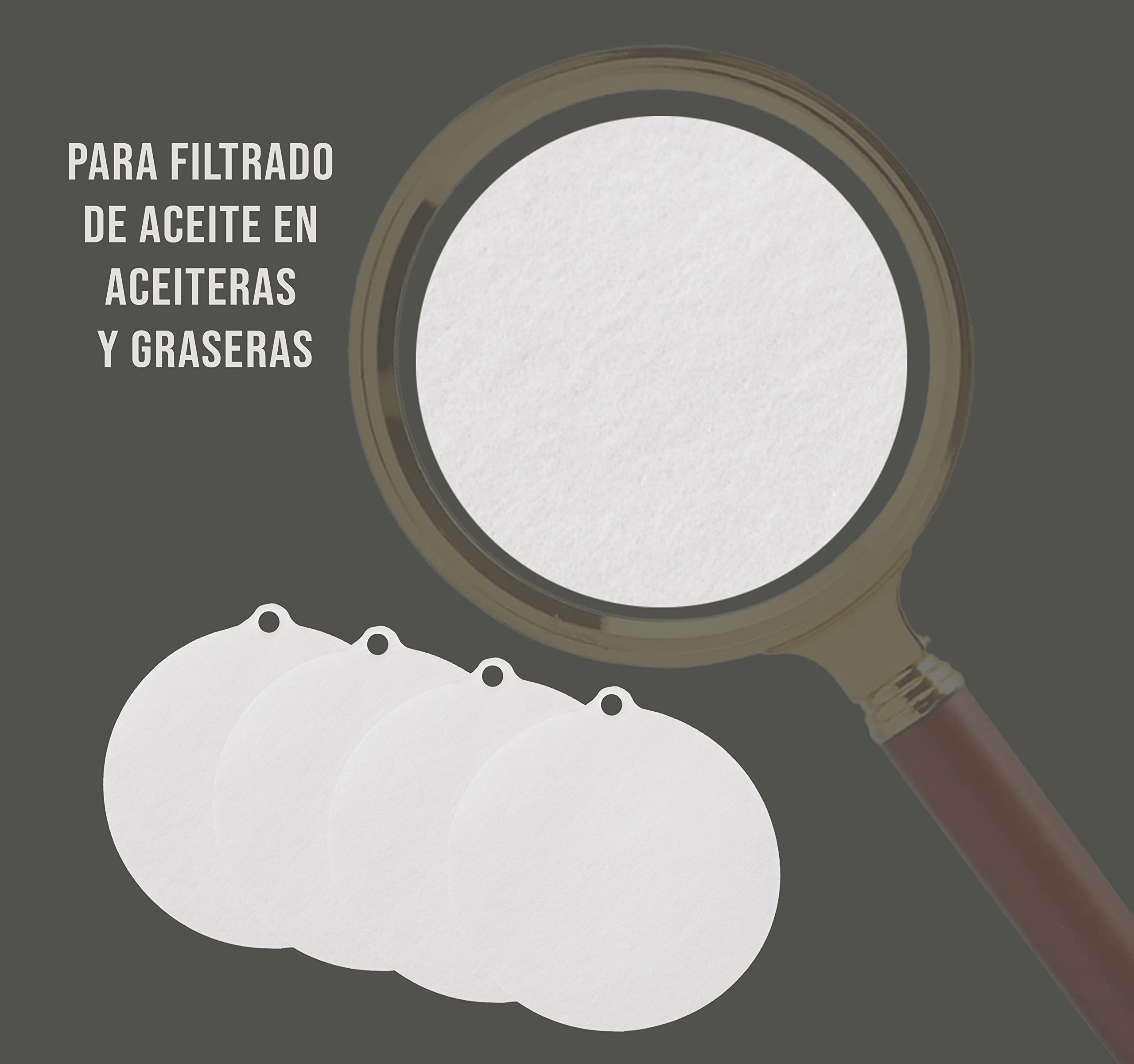 BRICOMIRAS - Filtro olio da cucina | diametro 8,5 cm, ideale per oli e grassi, confezione economica da 24 pezzi, facile da usare, igienico, 24 pezzi, materiale teak.
