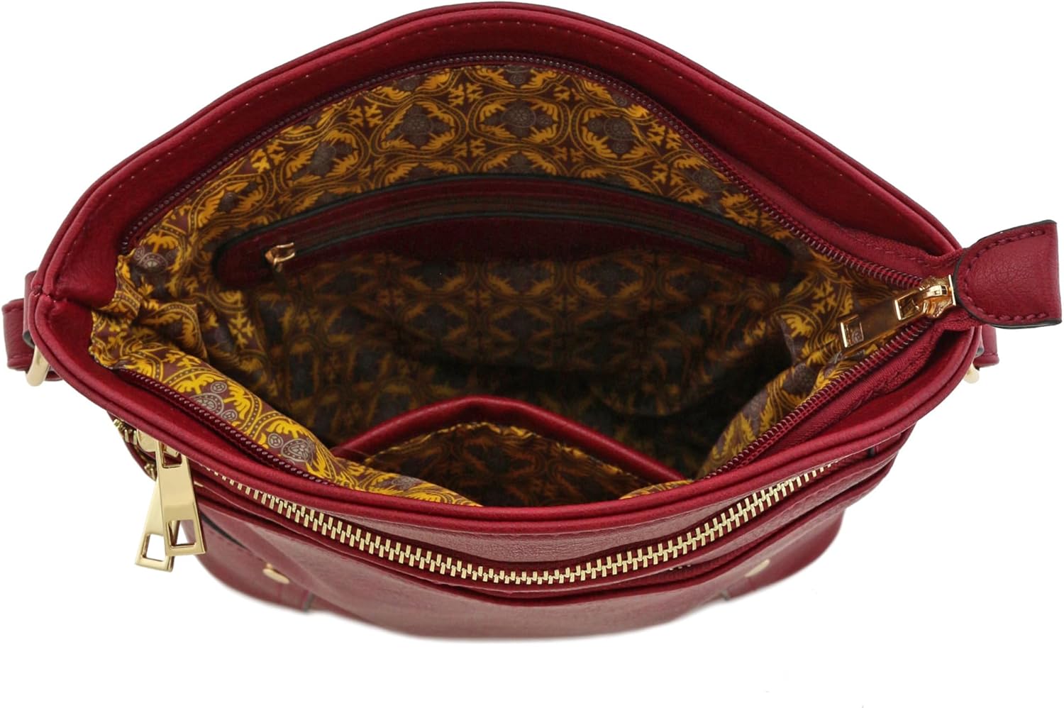 ALYSSA Triple Zip Pocket Large Crossbody Bag - Image 7