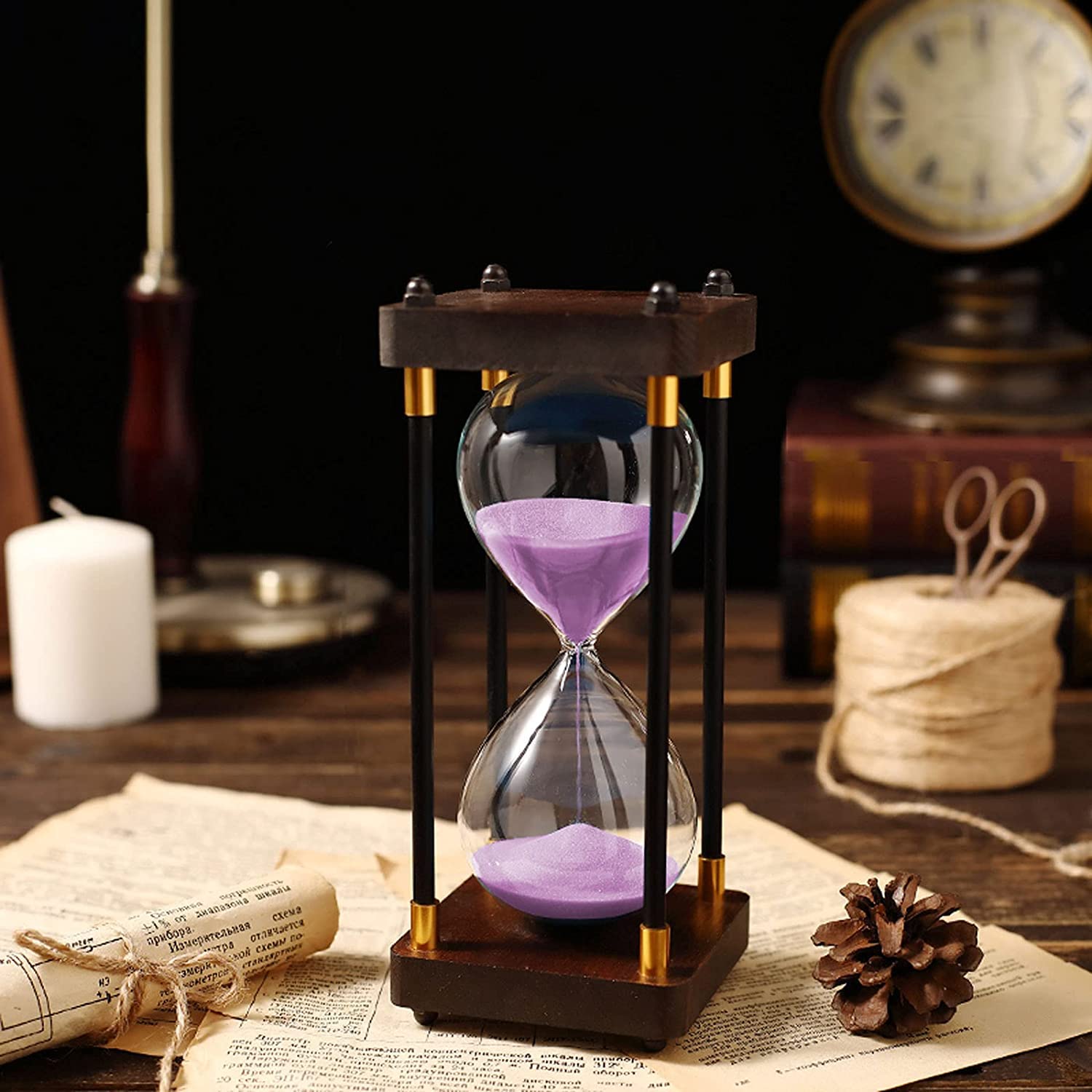 Temporizadores de arena, reloj de arena antiguo, temporizadores de reloj de arena, protección dual, reloj de arena de seguridad for niños, asistente de gestión del tiempo, regalo creativo (cocinas con
