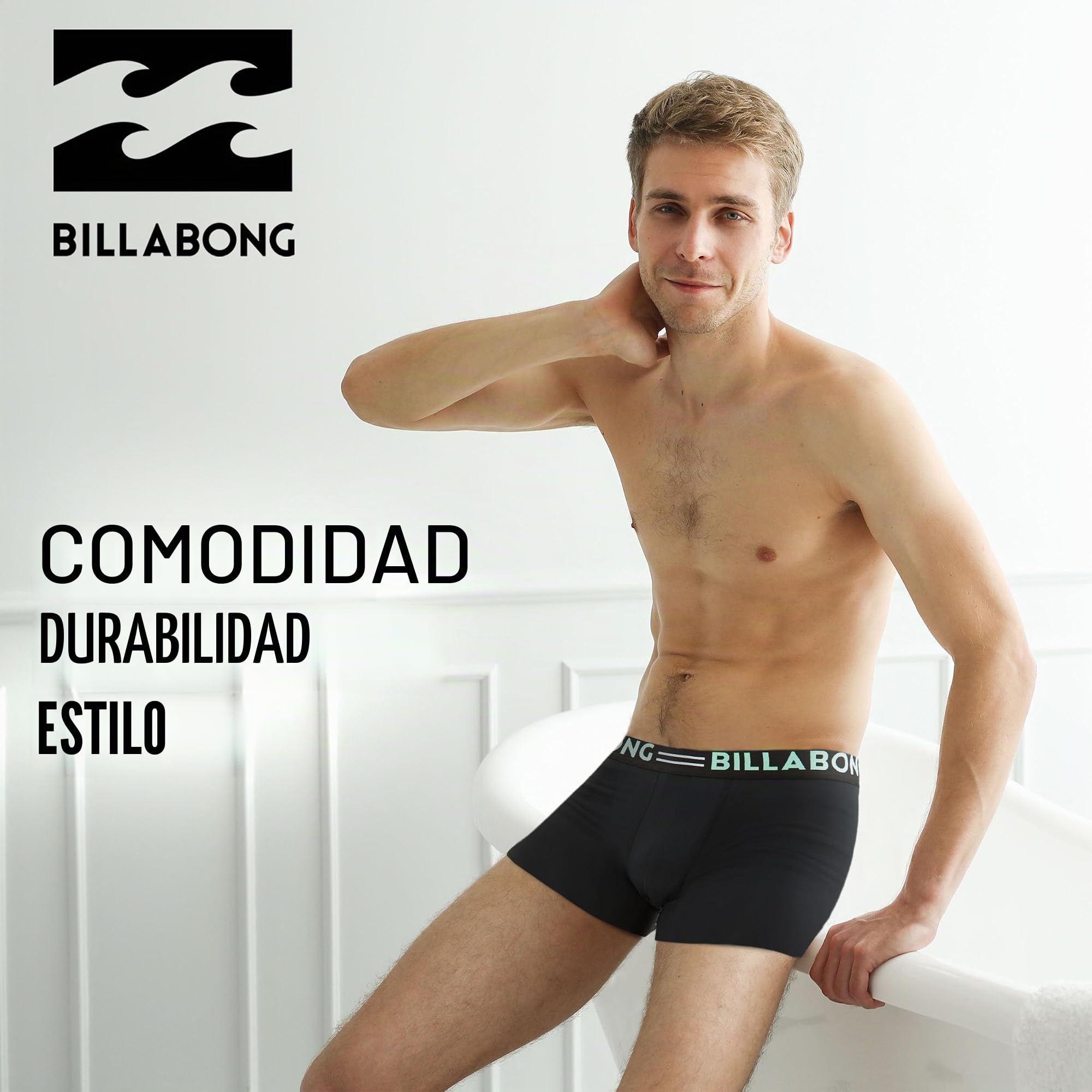 Billabong Paquete de 4 calzoncillos tipo bóxer de microfibra para hombre
