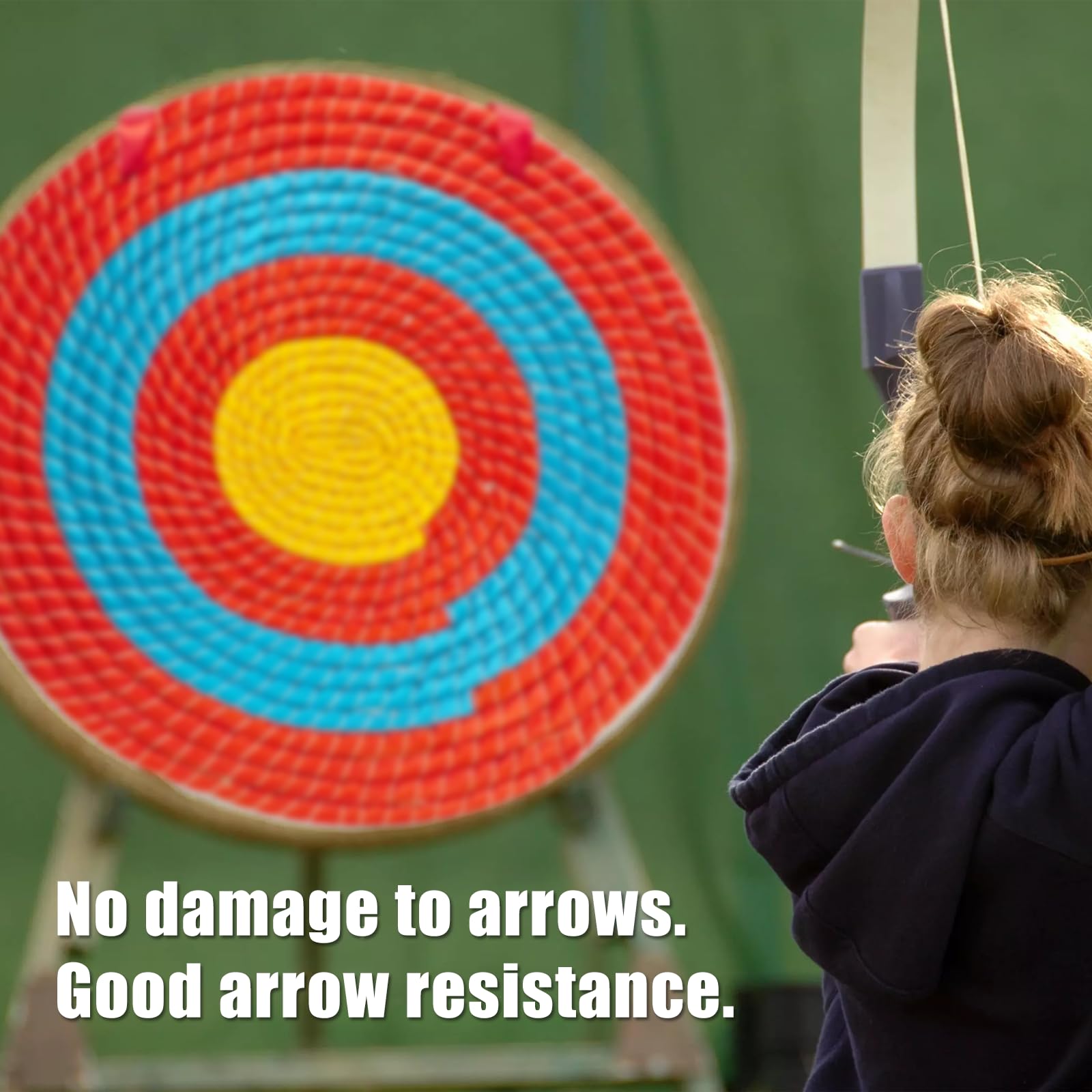 Bogenschießen-Zielscheibe, solides Stroh, rundes Ziel, traditionelles Bogenpfeil-Ziel, verwendet für Outdoor-Sportarten, Bogenschießen, Darts und Schießübungen für Erwachsene, 50 cm x 5