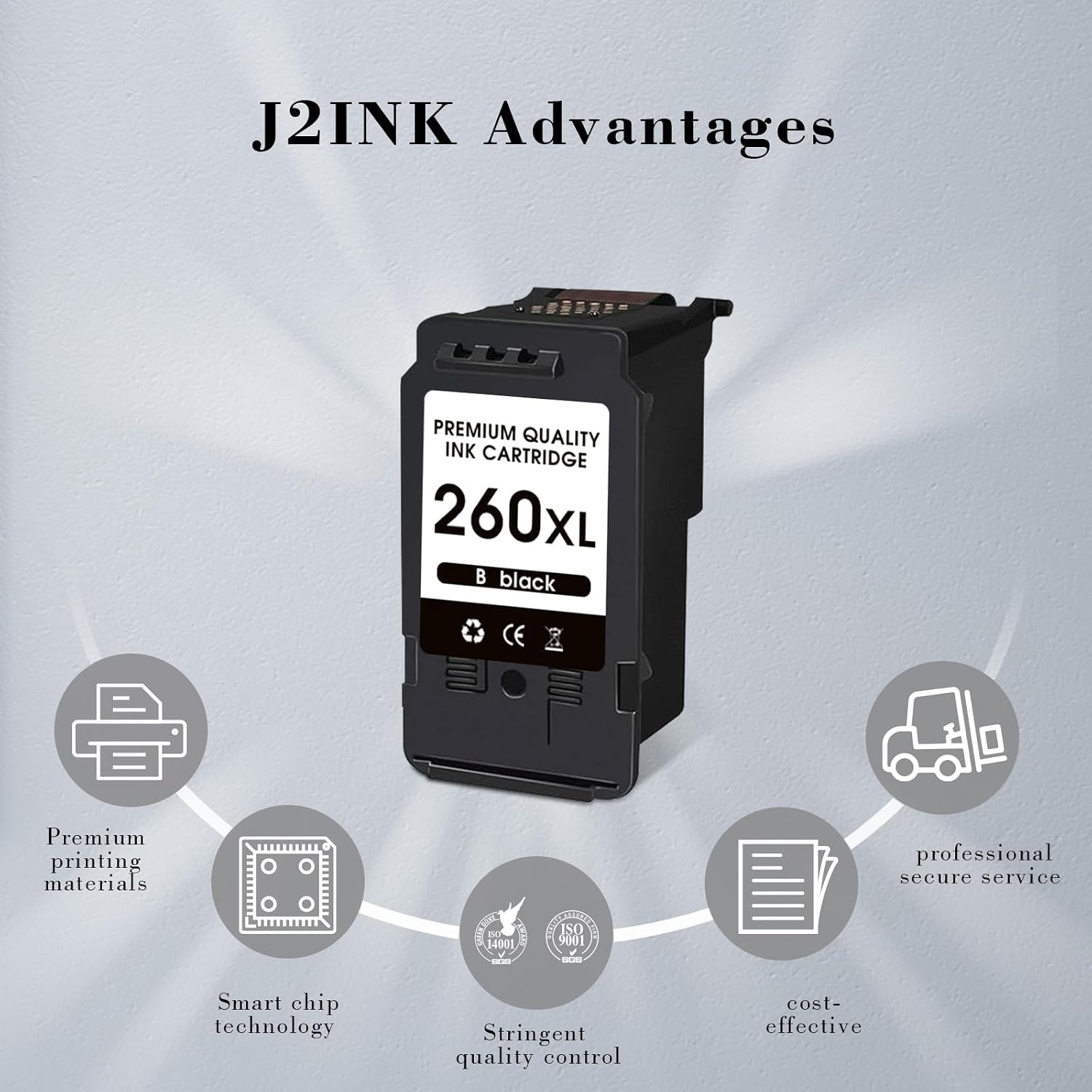 Printer Ink 260 260XL TS6420a Black Ink Cartridges Compatible for Canon Ink 260 PG-260 PG260 260XL 260 XL Black Ink Cartridge for Canon TR7020 TS6420 TS5320 TR7022 TR7020a TR6420a TR7022a