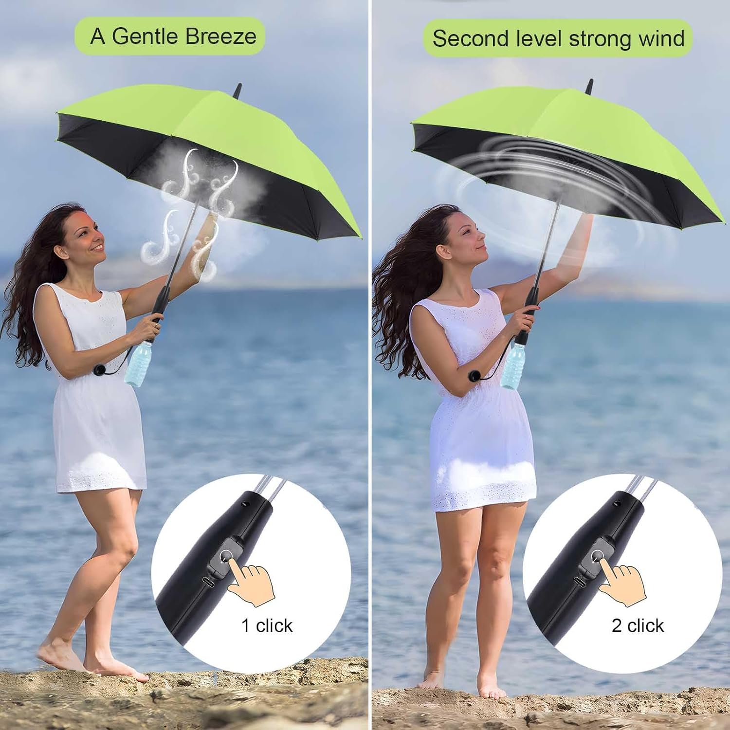 Umbrella with fan and mist spray,Rechargeable - Ultimate Solution for Cooling & UV Protection - Ideal for Summer, Beach, Outdoor Sports, Golf, Fishing Activities
