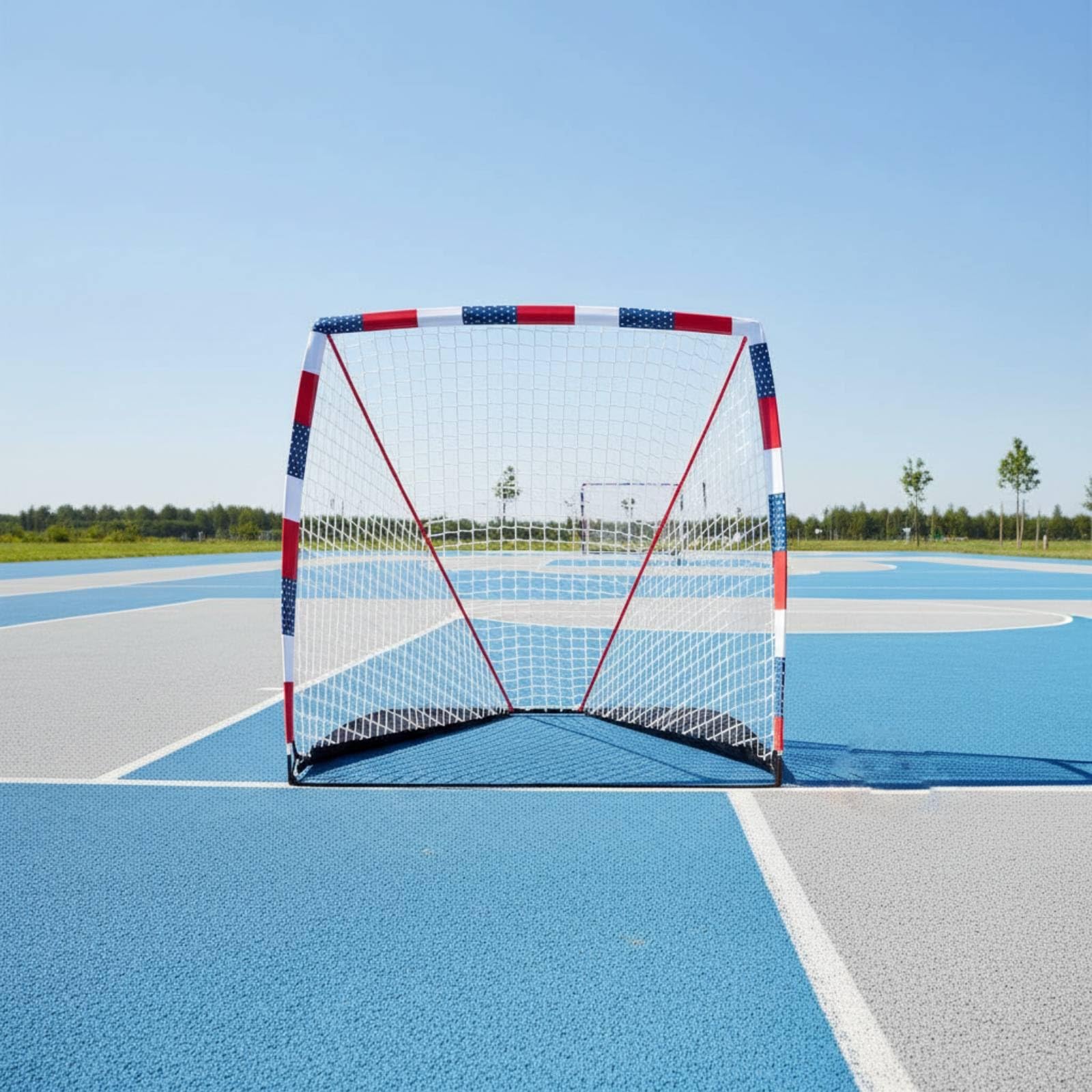 Portería de Hockey Portátil Red Meta Marco Portátil Plegable de Vidrio y Base de Acero Adecuada para Juegos Recreativos y Ejercicios Técnicos 6x6pulgadas