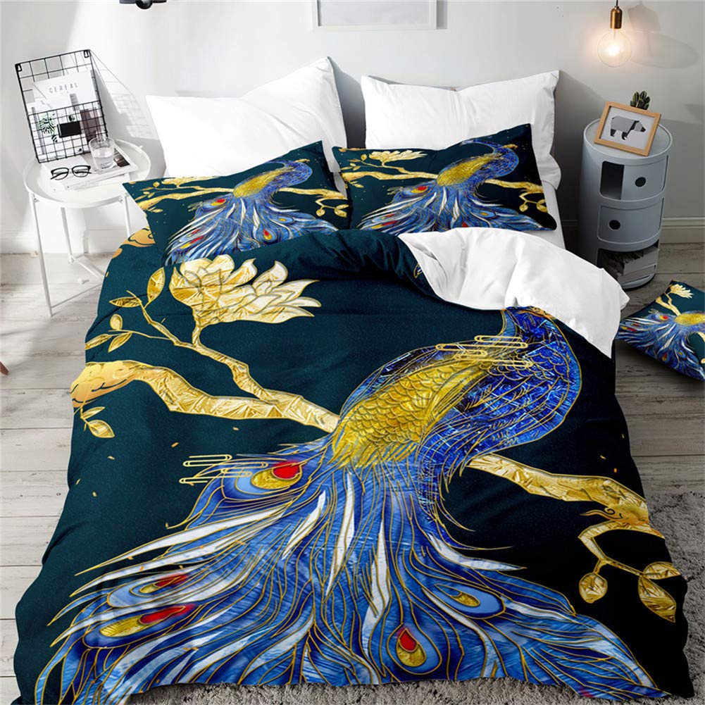 Housses de couettes 3D microfibre de qualité supérieure motif branches d'or