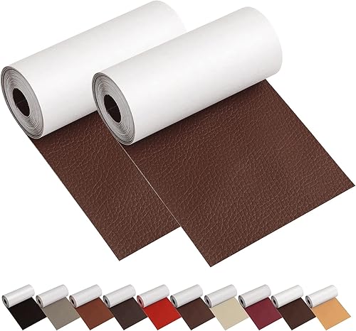 Parche de cinta de reparación de cuero, 2 paquetes de calcomanías autoadhesivas de 3 x 60 pulgadas, kit de reparación de vinilo de varios colores