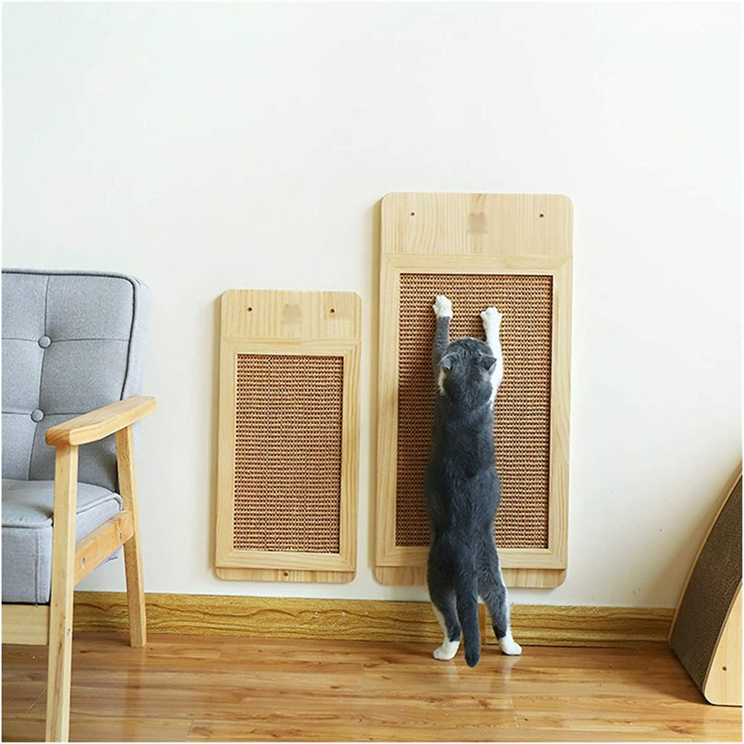 Juguete de Agarre de Gato Rascador Para Gatos Para Uso Montado En El Piso O En La Pared Rascadores Para Gatos De Tablero De Sisal Duraderos Que Ahorran Espacio Tableros Afiladores de Uñas(70*38*2.4cm)