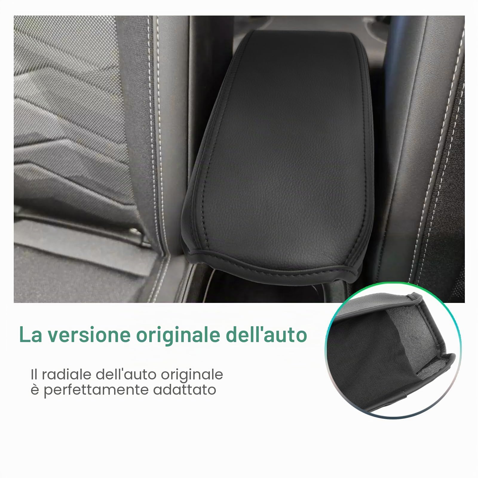 GAFAT Compatibile con Nuovo Jeep Avenger 2023-2025 2026 EV Hybrid Copertura per Bracciolo Console Centrale, Bracciolo Protezione in Pelle PU, Accessori Avenger 2025 (Nero)