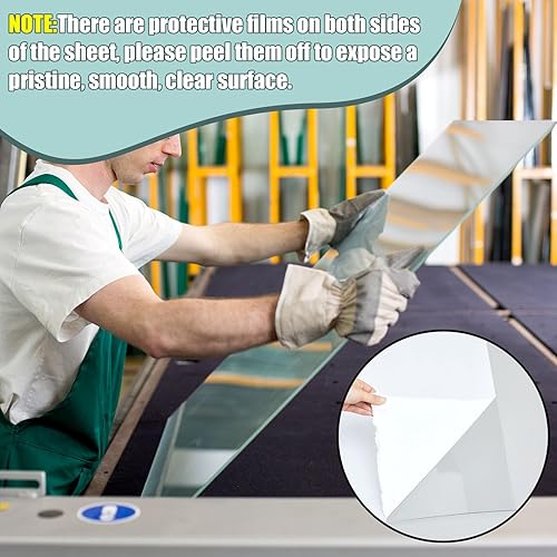 Miniatura 4 de Beeveer Hoja de policarbonato transparente de 48 x 96 pulgadas (116 pulgadas), revestimiento UV en ambos lados, paneles de plástico flexible