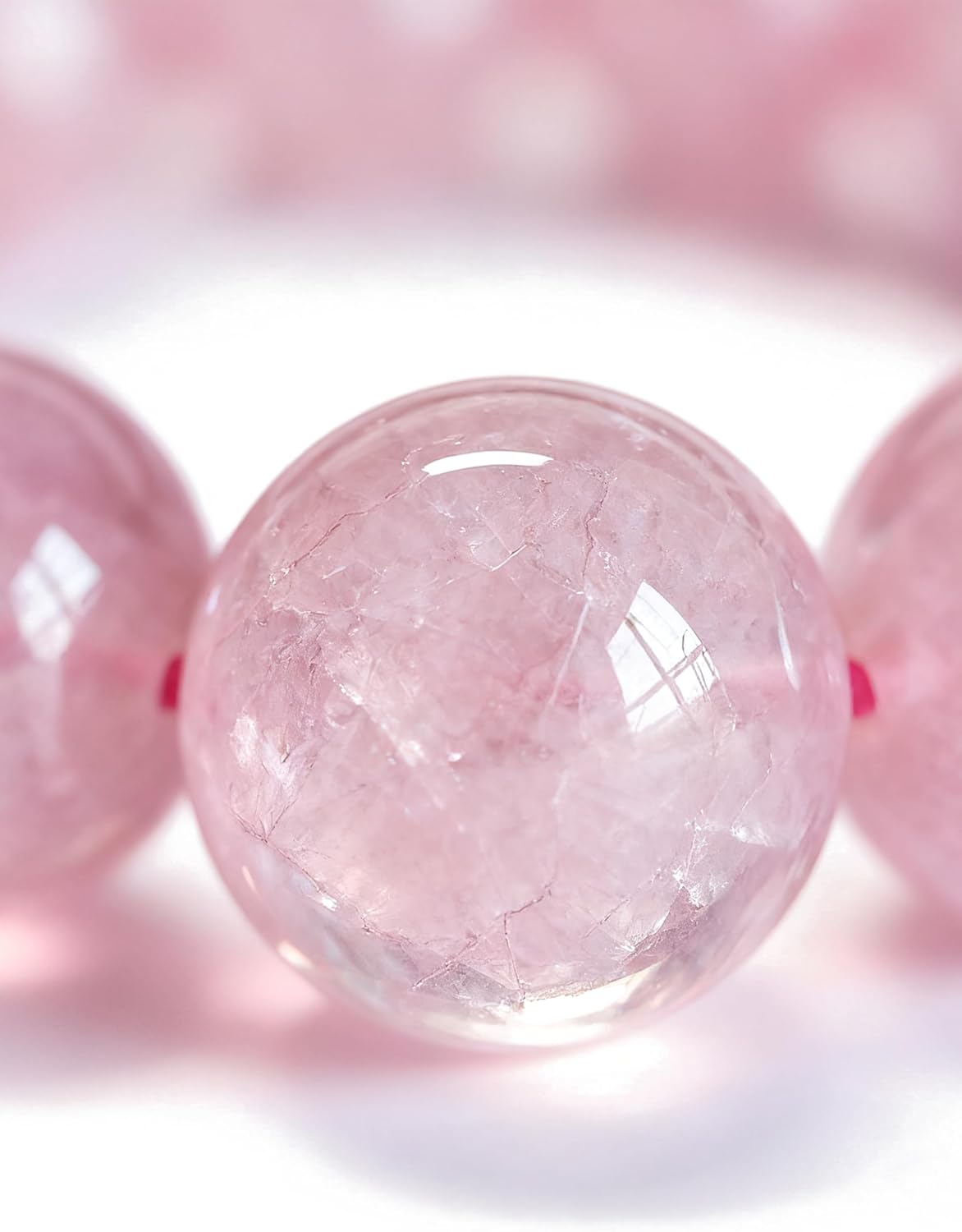 Silan's Natural Lavender Pink Crystal Bracelet with Lucky Card, Purple Pink Gemstone Stretch Gift for Women, Elastic Adjustable Healing Jewelry - Image 3